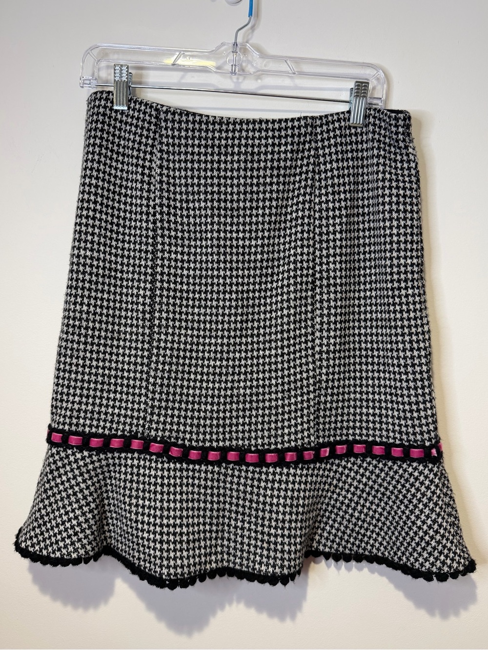 nanette lepore houndstooth skirt size medium y2k